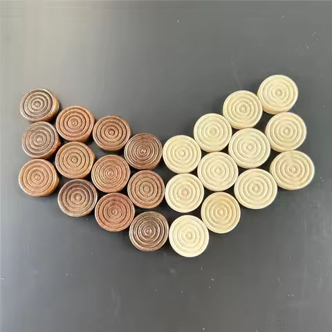 24 Pcs1 Set Of 2.5cm/0.98inch Round Wooden Checkers Round International Checkers Pieces For Board Ga