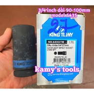 Kingtony 90mm long black hexagonal socket head, hole 3/4 inch 24mm 25mm 26mm 27mm 643524M, 643525M, 