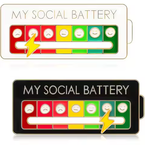 7 Days Mood Conversion Turntable Pin for Women Men My Social Battery Pin Facial Expression Badge Bac