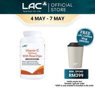 [Expiry Nov 2027] LAC Vitamin C 1000mg With Rose Hips (180 Tablets) for Immune Skin and Collagen