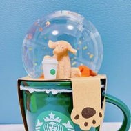 💥清倉7折🐶狗仔水晶球🫧 ❤️‍🔥$250（原價$380🤯） 🚁Starbucks Dog and coffee mug Snow Globe lid 🍓星巴克 狗仔水晶球&迷你咖啡杯☕️ 🧀立體金毛