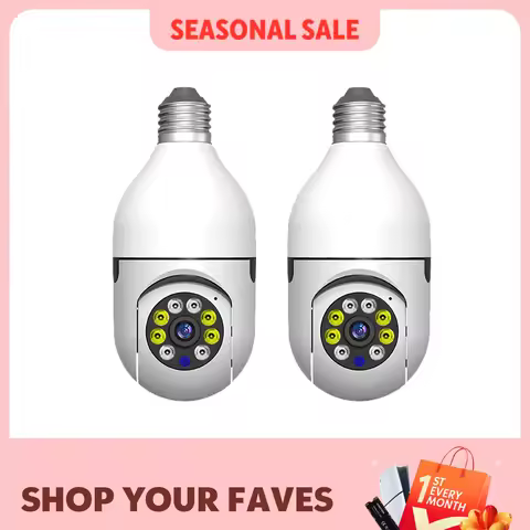 2PCS Ease Life APP-Light Bulb Security Cameras Indoor Outdoor Wireless WiFi Camera 2.4GHz, 360 Degre