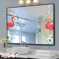 Creative nordicinsWind Wall Sticker Toilet Mirror Decorative Sticker Self-Adhesive Mirror Glass Waterproof Stickers