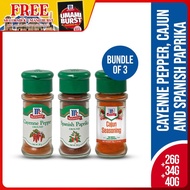 McCormick Spanish Paprika 34g + Red Cayenne Pepper 26g + Cajun Seasoning 40g | Bundle of 3