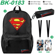 Spider Man and Iron Man Cartoon Children's Lightweight Backpack Student Set Schoolbag Canvas Travel 