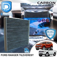 กรองแอร์ Ford ฟอร์ด Everest 2015-2020,Ranger 2012-2020,Raptor คาร์บอน เกรดพรีเมี่ยม (D Protect Filter Carbon Series) By D Filter (ไส้กรองแอร์รถยนต์)