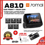 [New Launch] 70mai A810 4K Dash Cam Dual Vision Car Recorder with GPS ADAS UHD Resolution HDR Rear R