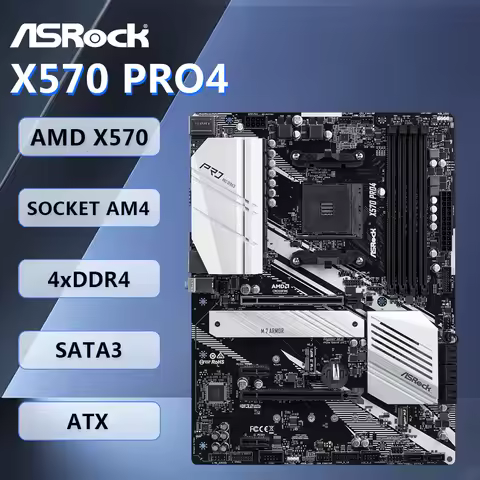 ASRock X570 PRO4 Socket AM4 Mainboard PCIe 4.0 M.2 USB3.2 Support Ryzen 7 5800X 5600X 3700X DDR4 ATX