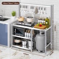 Freemax Rak Dapur Serbaguna Stainless Steel Meja Kompor Stainless Steel Rak Dapur 3 Susun Meja Dapur
