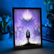 Solo Leveling LED Light Painting Frames Animation Walls Art Night Lights