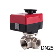 ☫DN25 actuator ball valve brass ball valve L type 3 way Integrated electric valve AC220V AC24V B۩
