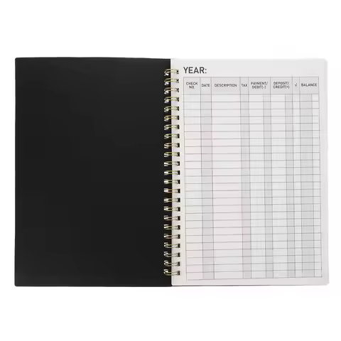 Accounting Ledger Book 85x6 Expense Tracker Notebook Spiral Binding Personal Finance Log Journal Hom