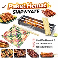 Ready-to-Eat Charcoal Satay Grill Set Bamboo Fan Satay Skewers
