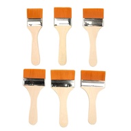 6Pcs Wide Flat Paint Brush for Varnishes, Acrylic Paint, Watercolor, Oil Paint,