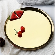 DT23-26 Round Gold Stainless Steel Tray (28 Cm.) R6-3