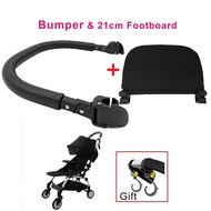 MomTan® Baby Stroller Accessories Armrest PU Leather Bumper Bar Handrail Extend Footboard Hook For Babyzen YOYO 2 YOYO