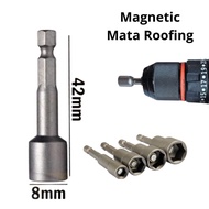 MATA 8x42mm Magnetic Roofing Socket Wrench | Drilling Socket Bit | Magnetic Hex Nut Driver