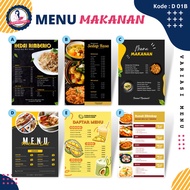 Pembuatan menu makanan Cetak minuman promo Stiker daftar menu