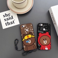 TP Link Neffos C7 Y7 C9 C9A Max X1 Lite X9 Y6 Casing Brown Bear Cartoon Shockproof Phone Case