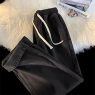 jeans กางเกงยีนส์ผ้าฟอก ทรงกระบอกใหญ่ 4สีพร้อมส่ง กางเกงทรงหลวม กางเกง hara