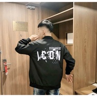 Jacket Wind Bomber Dsquared2 Icon Black Hottrend Style Ribbed Collar with Silver Buckle, All Sizes f