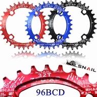 SNAIL 96BCD OVAL Chainring SNAIL 34T 36T MTB Narrow Wide Crankset Shimano 96 bcd
