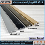PROMO TERBATAS PROFIL EDGING ALUMINIUM BULAT OM 4019 FEMARG | PROFIL ALUMUNIUM GAGANG PINTU LEMARI E