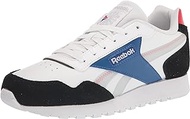 Reebok Classic Leather Ladies Running Training Shoes, White/Black/Vector Blue, 11 US