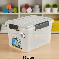 Ezy Transparent Storage 18 Liter Waterproof Storage Box Clear Transparent Ezi 18L Storage Box With C