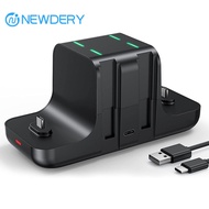 NEWDERY Controller Charger Dock for Nintendo Switch Pro Controller and Joy con 6-in-1 Fast Charging Dock Station for Switch &amp; OLED Model &amp; Lite with Charging Indicator and Type C C