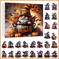 Halloween Calendar Ornament Advent 24 Days Gnome Charm Countdown Calendar 2D Acrylic Gnome Tree Pend