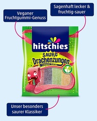 Hitschies Saure Drachenzungen Vegan น้ำหนัก 125 กรัม BBF.07/2025