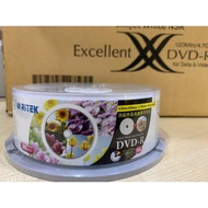 RITEK DVD-R DVD DVDR DISC (4.7GB) Printable Disc - Ultra Glossy (Water Resistant)