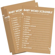 Baby Shower Games-Baby Shower Word Scramble Game,50 Cards for Each Game(with Answer),Thick Paper,Hil