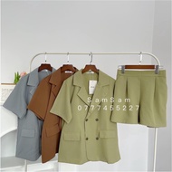 Short-sleeved blazer Plain croptop blazer, croptop blazer short sleeve Korean style For Women