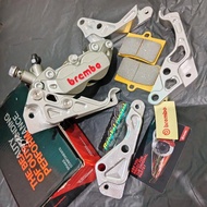 KALIPER + BREKET CNC 4 PISTON BIGPOT AXIAL PNP BEAT SCOOPY VARIO 110 125 150 PCX KALIPER 4 PISTON BI