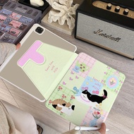 เคสiPadหมุน 360° Air5 Air6 Air7 11 ที่ใส่ปากกา ดอกไม้ลูกแมว เคสไอแพด Gen10 Gen11 Gen9