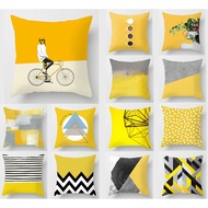 [Taiwan Shipment] Sofa Pillowcase 40 X 40.45 X 45.50 X 50.60 X 60.Abstract Yellow Cushion Cover, Squ