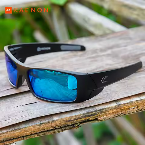 KAENON Brand Sunglasses HD Polarized Fishing Driving sports eyewear 3D metal logo Soft Nose Pad New 