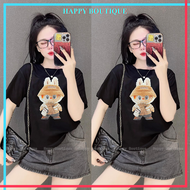 Áo Thun Thái Nữ [Mã A85] Form Vừa 40~60kg Hình Pet Thịnh Hành Cotton Mềm Mịn Mát [LABUBU CHOÀNG KHĂN