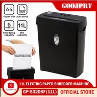 GOOJPRT GP-S0206F Electric Paper Shredder Machine 11L ( Max 6 sheets of A4 80gsm ) with Waste Bin
