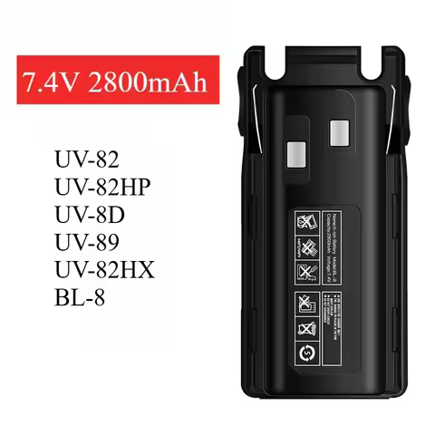 7.4V 2800mAh Compatible with Baofeng UV-82 Battery for BL-8 UV-82HP UV82 UV-8D UV-89 UV-82HX Recharg