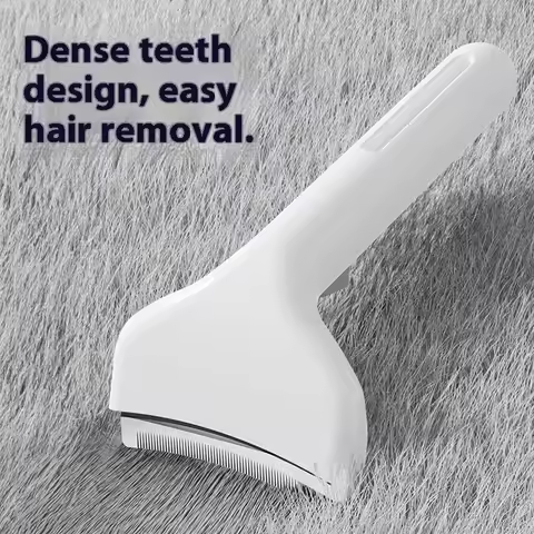 Pet Deshedding Brush with Curved Blade - Detangling Comb for Cats and Dogs Thinning knife Reduce She