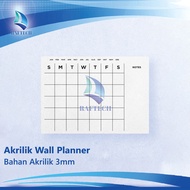Acrylic Monthly Planner | Wall Planner | Schedule Board Jadwa