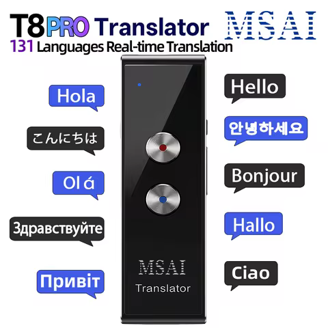 MSAI T8 PRO Translator 131 Languages Voice Translation Bluetooth 5.1 Two Way Real Time Portable Tran