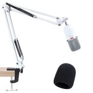 HyperX SoloCast White Boom Arm - White Mic Arm Compatible with Hyper x SoloCast, Microphone Boom Arm