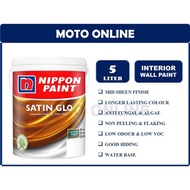 Nippon Paint Satin Glo 5LT White/ Cat Dinding Dalam/Cat Kilat/Cat Chalkboard/nippon