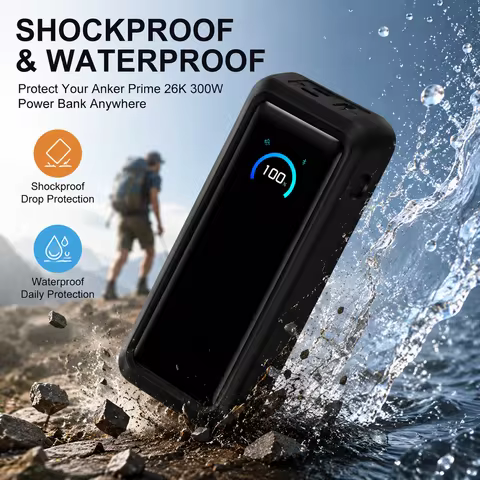 Silicone Case for Anker Prime 26K 300W Power Bank Shockproof Protective Cover Anti-Drop Skin Sleeve 