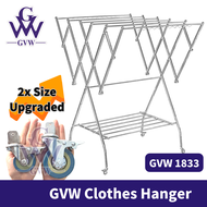 GVW 1833 Foldable Mobility Stainless Steel Clothes Hanger / Clothes Drying Rack Shoes Rack / Rak Penyidai Baju