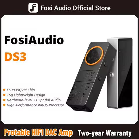 Fosi Audio DS3 DAC Amp Portable HIFI Headphone Amplifer XMOS XU316 DSD512 dongle dac 4.4mm Balanced/